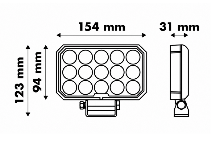 LED work lamp reflector LAYTZ LY7303 60xLED 6000lm rectangular