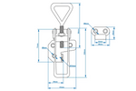 Side hitch with ProPlus clasp 342114 complete trailer side closure 160-180mm