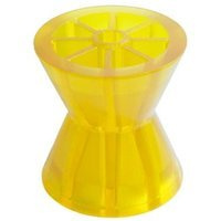 Yellow bow roller by Knott for boat trailers