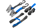 Set of two HILLS 3m/25mm/1t transport belts with tensioner and two 0.45m harnesses for securing the motorcycle