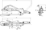 KNOTT KF17C overrun device with K20B hitch for 1700 kg trailer with V-type drawbar