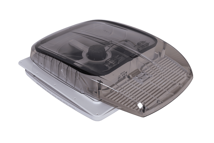 Automatic roof fan PUNDMANN PLUS FAN for camper with lighting, roller blind 400×400mm