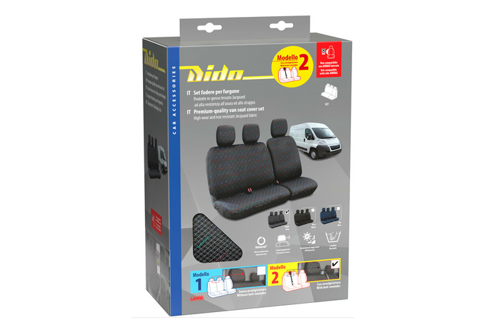 Set of car seat covers LAMPA Dido-2, gray, for buses and vans