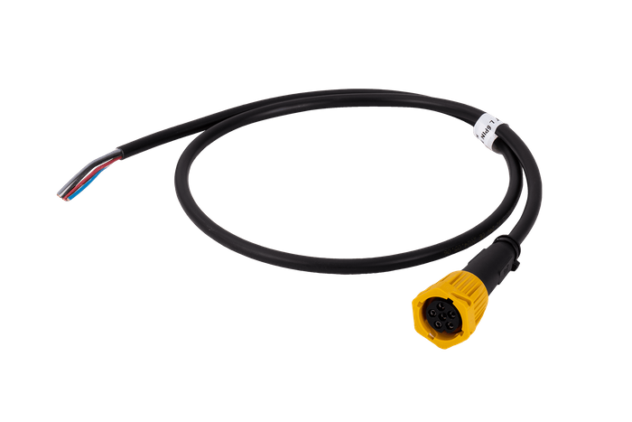 Bayonet plug 6 PIN left FRISTOM for trailer, yellow with 1 m cable