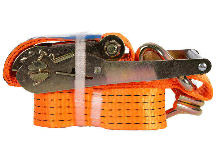 Set of four UNITRAILER 3m/50mm/5t orange transport belts with tensioner