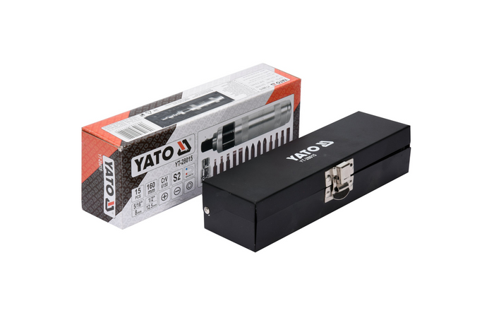 Impact screwdriver set with magnetic tips YATO YT-28015 15 pcs.