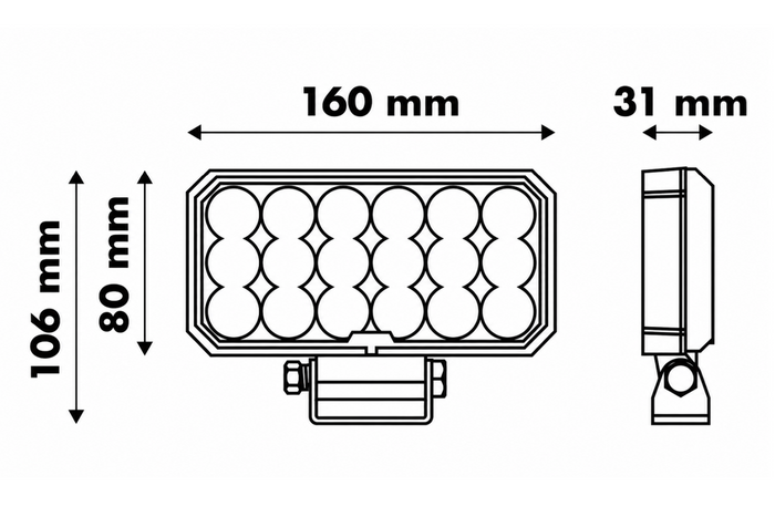 LED work lamp reflector LAYTZ LY7305 72xLED 7000lm rectangular