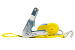 Set of four UNITRAILER transport belts with tensioner 4m/25mm/1t yellow