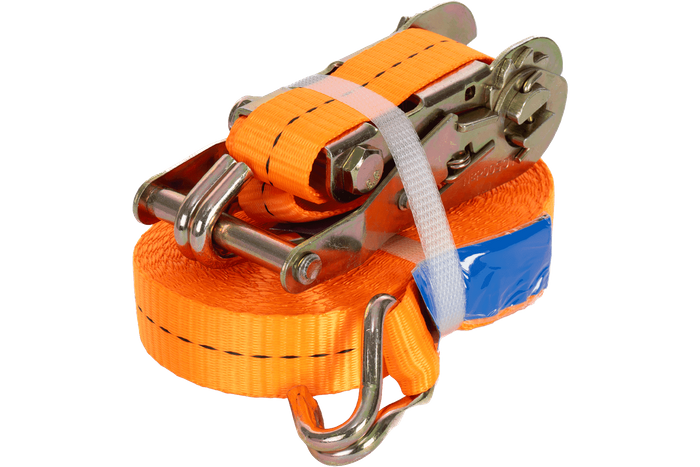 Set of four UNITRAILER 10m/25mm/1t orange transport belts with tensioner
