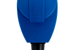 MANTES 2P+E angled CEE plug with additional socket 16A 230V